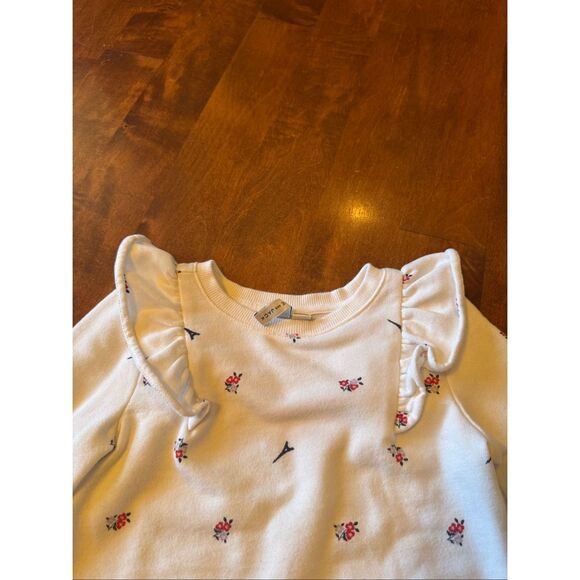 Girls Janie and Jack ruffle Paris Eiffel Tower sweatshirt size 7 - Picture 2 of 4